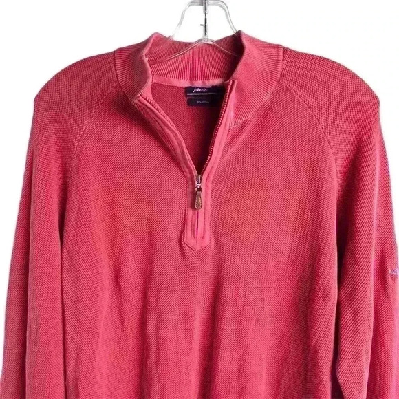 Johnnie-O Men's Red Half-Zip Mock Neck Sweater Size L Autism Speaks arm logo - Picture 4 of 13